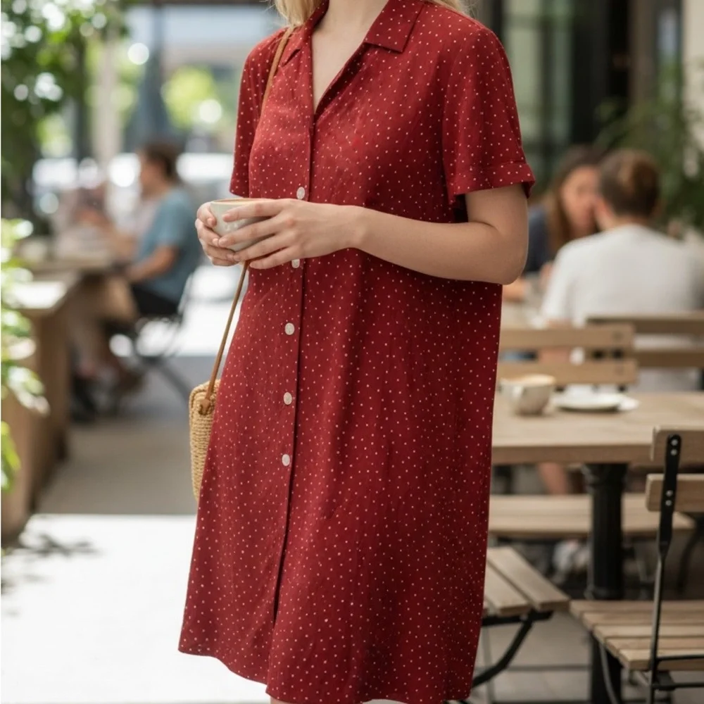 Talbots Red Polka Dot Dress